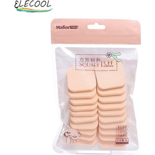 ELECOOL 20 Pcs Makeup Sponge Puff Professional Cosmetic Puff For Foundation Beauty Cosmetic Make Up Sponge Puff Wet And Dry Use