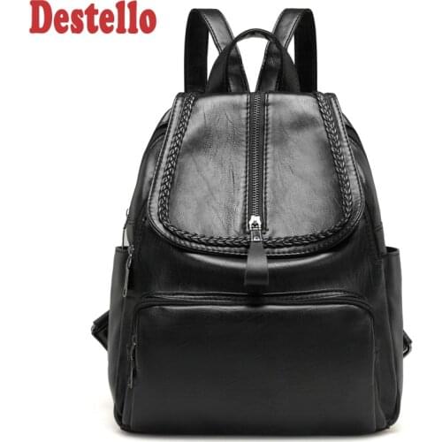 Preppy Style PU Backpack Girls Schoolbag Pu Mochila Woman Backpack Waterproof Pu Bag Mini Backpack Woman Vintage Bag Schoolbag