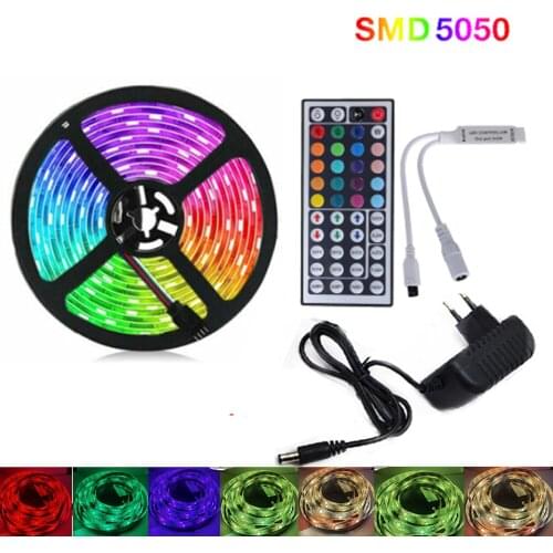 20M 15M RGB LED Strip 5050 DC12V Ribbon LED Light Strip RGB Tape SMD Flexible 5M 10M Diode Tape with 44K Remote