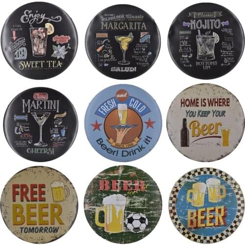 Cocktail Mojito Wine Drink Vintage Metal Tin Sign Wall Art Decor House Homer Metal Paintings Wall Plaque Drink Bar Door Decor