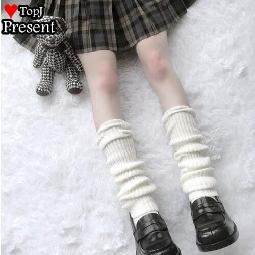 Women Knit Winter Leg Warmers Loose Style Lady Boot Knee High Boot Stockings Leggings Warm Boots Girl sweet lolita Leg Warmer