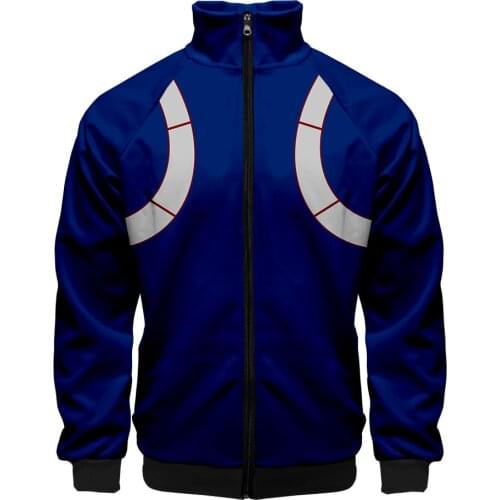 My hero academy cosplay costume 3D windbreaker Zipper baseball Jackets bomber Japanese Cosplay Clothes stand collar Jackets