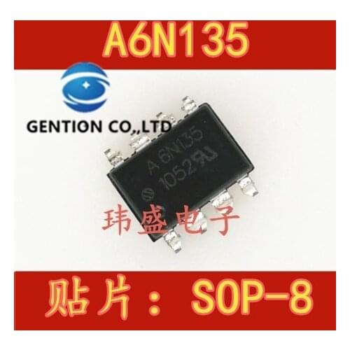 10PCS 6N135 6N135 SOP8 light coupling EL6N135S HCPL-6N135 A6N135 in stock 100% new and original