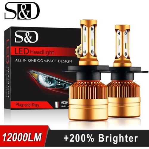 2Pcs H4 LED H7 H11 H8 9006 HB4 H1 H3 HB3 H9 H27 Car Headlight Bulbs LED Lamp with 1515 Chips 12000LM Auto Fog Lights 6000K 12V