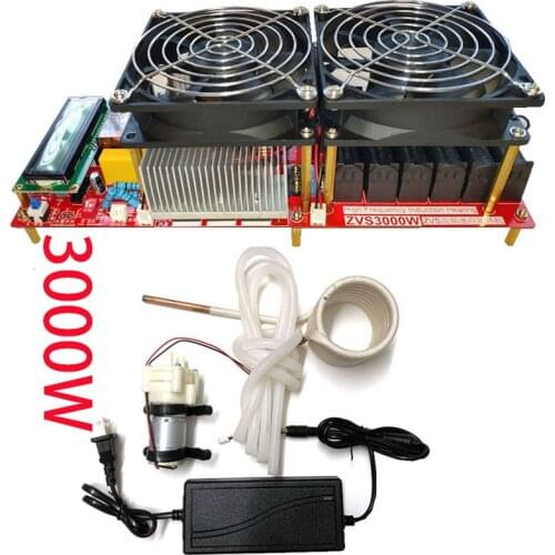 3000W 53.5A ZVS High Frequency Induction Heater Module Flyback Driver Heater Good Heat Dissipation + Coil +pump +power Adapter