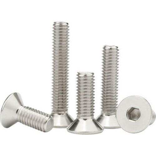50Pcs 4#-40 Stainless Steel 304 Allen Countersunk Screws Hex Socket Hexagon Socket Flat Head Screw machine bolts bolt