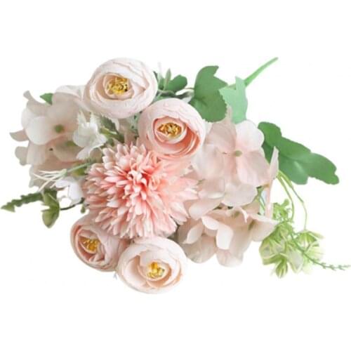 6 Colors Great Artificial Flower Realistic Looking Eye-catching Faux Silk Flower Small Bouquet Fake Flowers Party Decor for Home