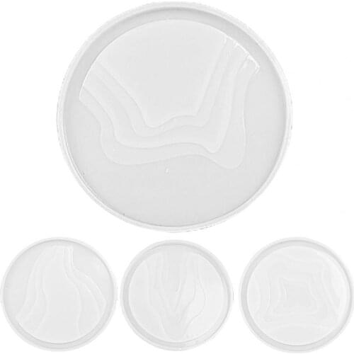 Epoxy Silicone Mold Easy to Release Round Shape Island Print DIY Cup Mat Casting Silicone Mould for Coaster