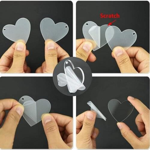 F3MD 60 Pieces Pure Transparent Acrylic Keychains Set Heart-shaped Acrylic Blanks for DIY Crafts Gift Tags Jewelry Making