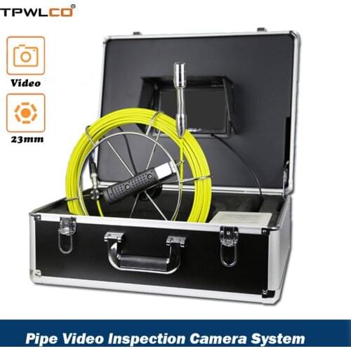 20M Cable High Quality 23mm Endoscope Camera 7 inch Monitor Drain Pipe Video Inspection Camera System With DVR Function