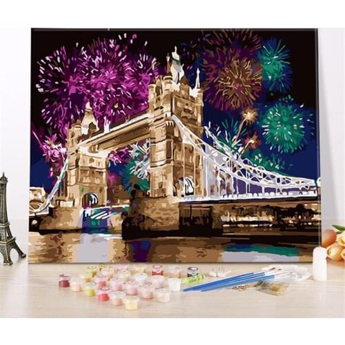 Great Bridge Paintings By Numbers DIY Pictures Oil Coloring By Numbers Set Gift Drawing By Numbers Canvas Decor New Arrivals
