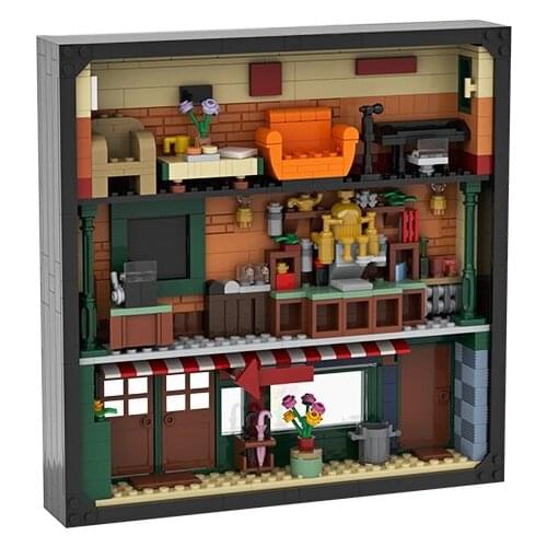 MOC Friends TV Sitcom Monica Apartment Cafe Building Block Photo Frame Model Blocks DIY Figures Bricks for Girl Toy for Gift