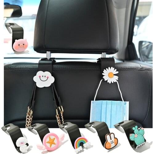 Creative Car Hook Cartoon Cute Rear Seat Back Hanging Hook Automobile Interior Storage Holder Hooks