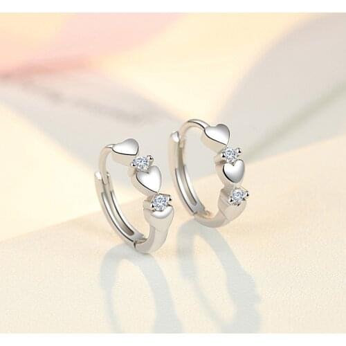 Hot Sales Silver Love Shape Weight Loss Earrings Cubic Zirconia Magnetic Therapy Thin Earrings Chakra Burning Fat Health Jewelry