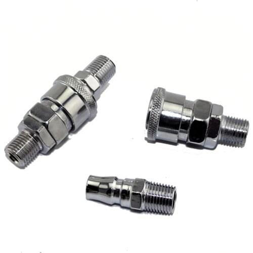 2 Pcs Pneumatic Fitting 1/4" PT Thread Air Coupler Quick Connector SM20+PM20