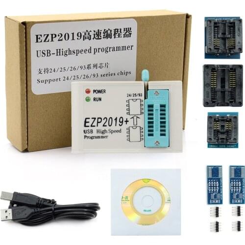 2021 EZP2019 Programmer USB Support Win7&8 24 25 93 EEPROM Flash Bios Chip with 5 Adapters Programming Calculator Fast Reading