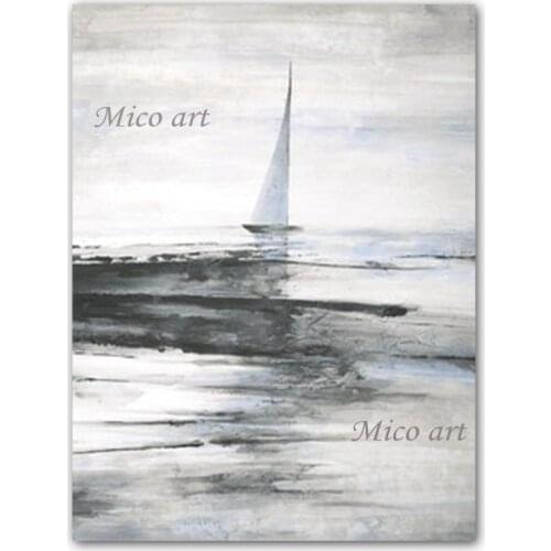 Simple Abstract Sailing Boat Oil Painting Hand-painted Home Good Wall Hangings Canvas Art Modern Bedroom Showpieces Paintings