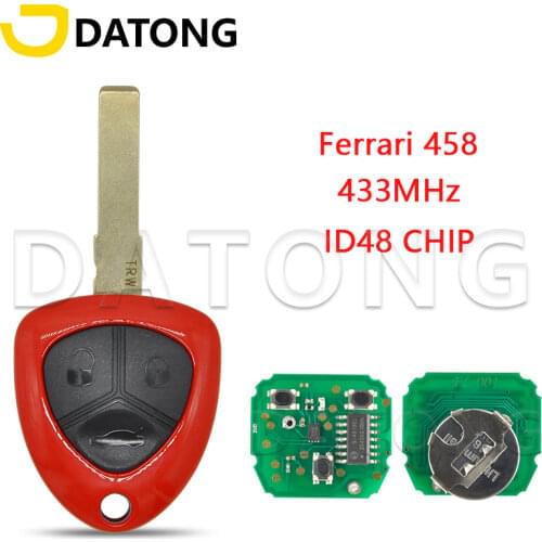 Datong World Car Remote Control Key For Ferrari 458 California 599 GTB Fiorano FF ID48 433MHz Replace Smart Key With Metal Logo