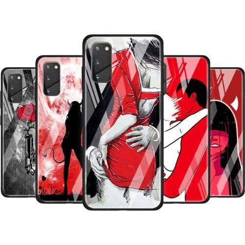 Sexy Devil Woman for Samsung Galaxy S20 FE Ultra Note 20 S10 Lite S9 S8 Plus Luxury Tempered Glass Phone Case Cover