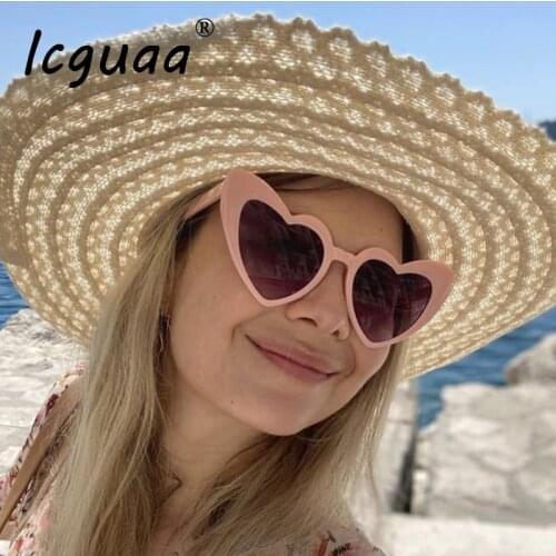 Brand Designer Vintage Sunglass Fashion Love Heart Sunglasses Women cute sexy retro Cat Eye Vintage cheap SunGlasses red female