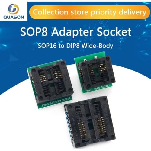 SOP16 to DIP8 Wide-body Seat Wide 150mil 200mil 208mil 209mil 300mil Programmer SOP8 Adapter Socket for EZP2010 EZP2013 CH341