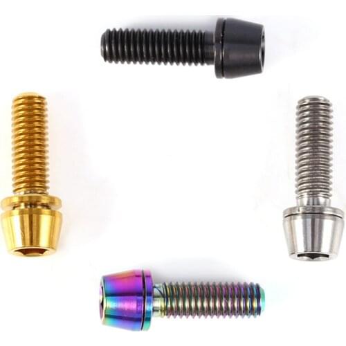 Titanium Alloy M5x16mm Bicycle Titanium Head Bolt Taper With Washer For MTB Mountain Bike Screws