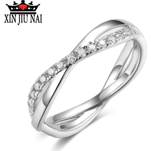 Trend double winding micro-set female diamond ring simple fashion wedding engagement party gift luxury jewelry