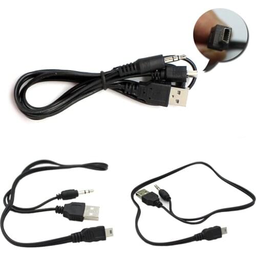 2 In 1 USB Cable 3.5mm Jack AUX Cable+USB Male Mini USB 5 Pin Charge for Bluetooth Player Portable Speaker Date Cable Audio Wire