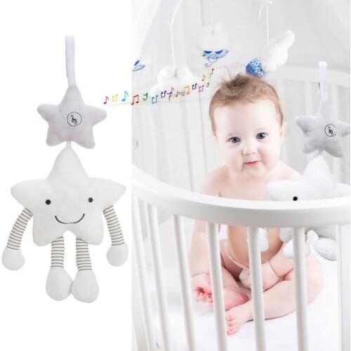 Funny Baby Crib Bed Stroller Toy Newborn Cartoon Star Plush Musical Mobile Rattle Spiral Baby Toys For Newborns Babe Car Seat