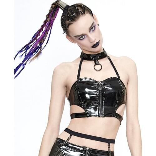 Rock 'n' roll style womens fashion hanging neck style halter vest single outer wear summer slim jacket vest