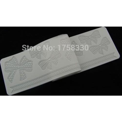 39*8CM Silicone Sugar Lace Mat Cake Mold Decorating Tool fondant mould Bowknot Pattern Moldes De Silicona