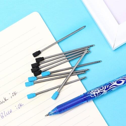 5/10pcs Blue/Black Metal Pen Refill for Crystal Diamond Medium Ballpoint Core Pen Rod Ink Writing Tools Office School Supplies