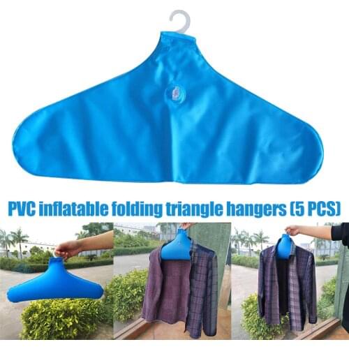 5 Pcs Hot PVC Inflatable Clothes Hanger Rack Foldable Non Slip Travel Portable Coat Hangers For Home Office Travel Car FP8