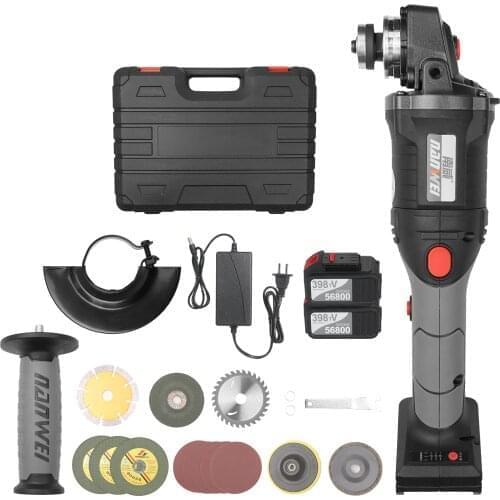 21V Brushless Angle Grinder Tool Head Angle 180degree Rotation Cordless Power Grinder 100mm Variable Speed 4.0/6.0Ah Lithium-Ion