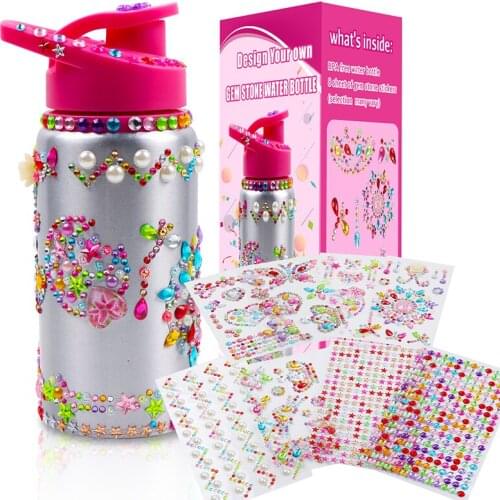 DIY 500ML Sports Water Bottle BPA Free Aluminum Outdoor Drinking Water Bottle Kids Portable Cup with Stickers Lovely Gift