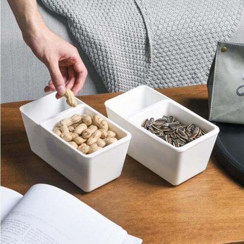 Double-layer Fruit Drain Basket Snack Storage Box Lazy Nut Candy Container Bowl Desktop Garbage Waste Cans Organizer Food Tray