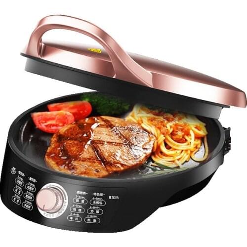 Electric Crepe Maker Non-stick Aluminum Pan Frying Pan Stove with Dual Temperature Adjustable Temperature Control LED Indicator