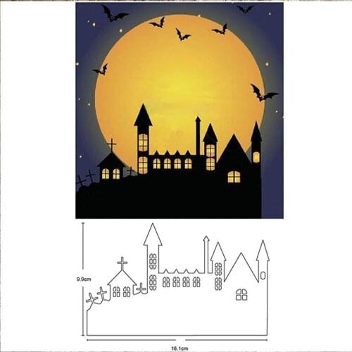 Halloween dies castle metal cutting dies cut die Scrapbooking dies paper card making craft knife mould blade punch stencils dies