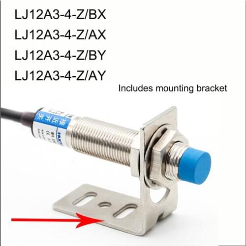 M12 Inductive proximity switch LJ12A3-4-Z/BY/AY/AX/AY PNP/NPN-NO/NC Three lines Non-screen shield type Includes mounting bracket