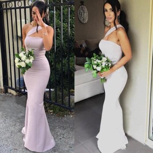 Hot Modern Mermaid Bridesmaid Dresses For Weddings Satin One Shoulder Sleeveless Floor Length Plus Size Formal Maid of Honor Go
