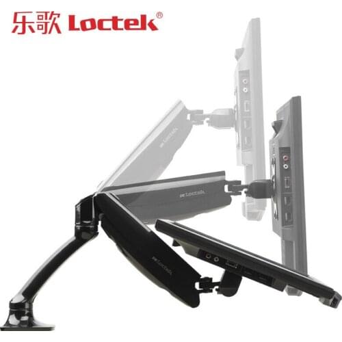 Loctek DLB502 Gas Spring Full Motion Desktop 10"-27" LCD LED Monitor Holder Arm Mount Bracket Loading 2-6.5kgs VESA 75/100mm