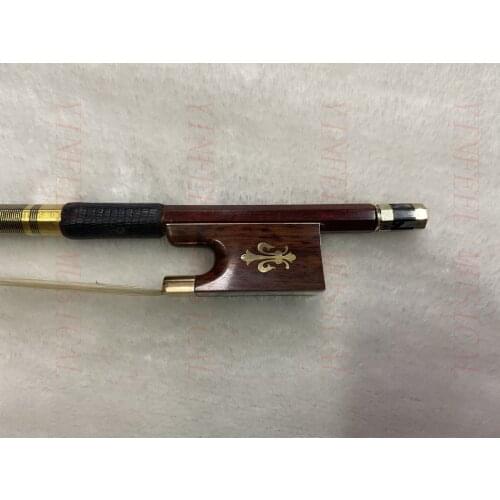 4/4 SizeTop grad VIOLIN BOW hybrid Carbon Fiber outside Pernambuco Skin Stick Snakewood gold colour Frog white Natural Horsehair