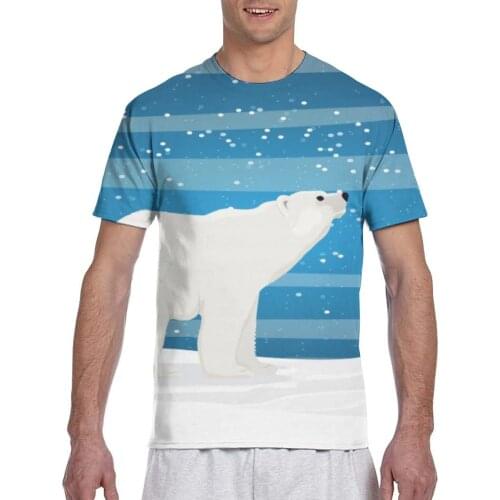 2020 Mens T shirts Fashion New Summer Mens Short Sleeve T-shirt Casual White Bear Through The Snow Tshirt For Man Full Printed