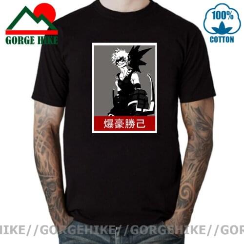 Vintage Katsuki Bakugo Kacchan BNHA T-shirt men My Hero Academia T Shirts Boku No Hero Academia Japanese Anime Kawaii Tee Shirts