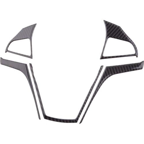 1 Set Carbon Fiber Black Steering Wheel Cover Sticker Trim Fit for Chevrolet Camaro 2015 2014 2013 Car Styling