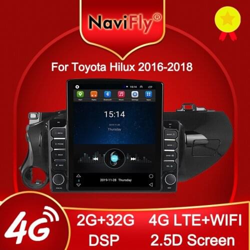Navifly 2.5D 9.7" Tesla style for Toyota Hilux 2016-2018 Android Car radio multimedia player navigation gps No 2 Din DVD