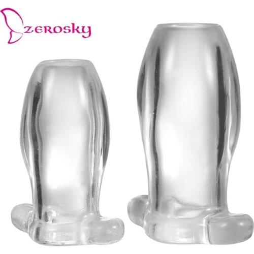 New Transparent Soft TPE Hollow Butt Plug Anal Douche Peeping For Woman Anal Plug Shower Gay Men Anal Sex Butt Plug Sex Toys