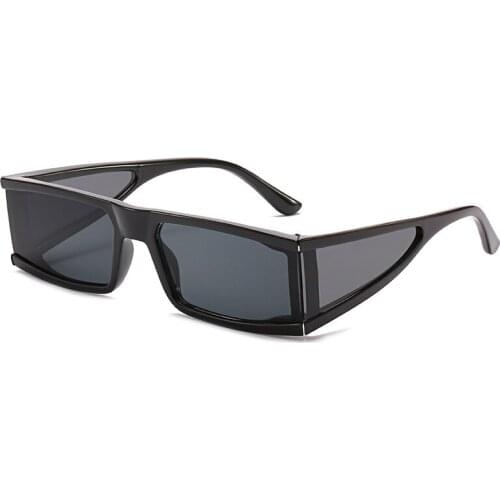 The new rectangular one-piece sunglasses trend star with the same paragraph sunglasses women street retro reflective glasses