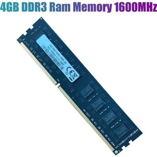 4GB DDR3 Ram Memory 1600MHz PC3-12800 DIMM 240 Pins Support Dual Channel for AMD Desktop RAM Memoria