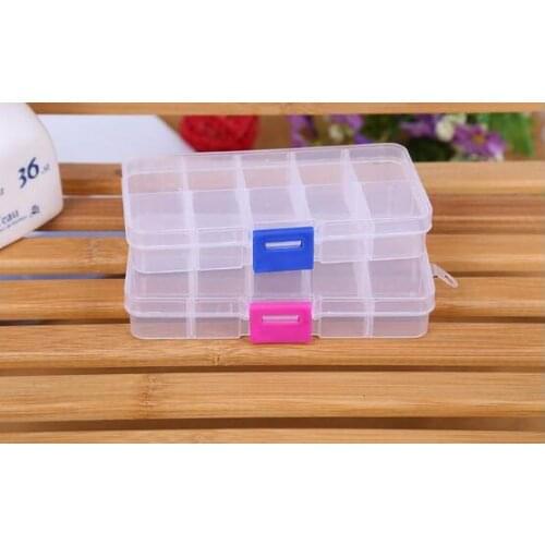 10 Compartment Plastic Storage Box For Jewelry Earring Tool Container Organizer